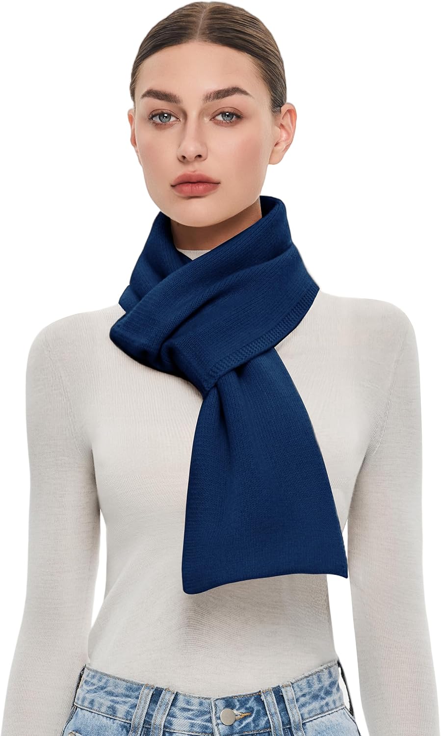 PULI 100% Wool Scarf for Women Luxury Chunky Warm Pull Through Scarf with Gift Box