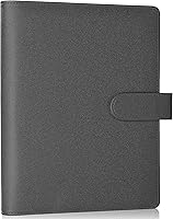 Vista 16 de Antner Carpeta A5 de piel sintética de 6 anillas, para papel de relleno A5, planificador personal A5, carpeta de presupuesto recargable con cierre