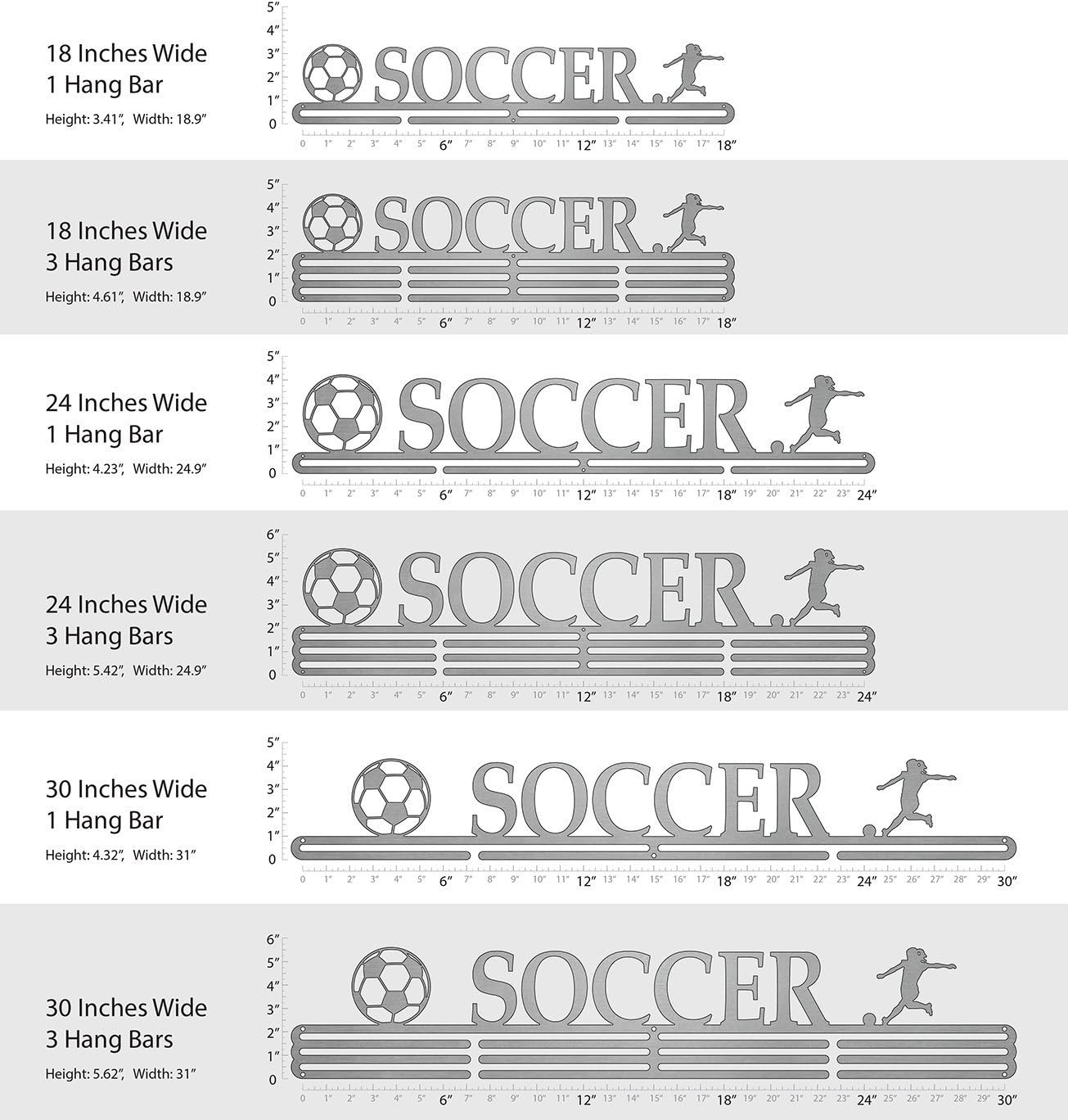 Allied Medal Hangers - Soccer - Female Figure - Multiple Variations Offered!