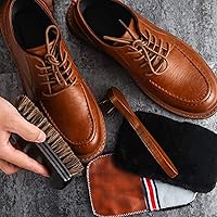 Vista 6 de Kit de 4 cepillos para zapatos de pelo de caballo, aplicadores de limpieza de piel, botas, cepillos de cuidado, cepillo limpiador de gamuza