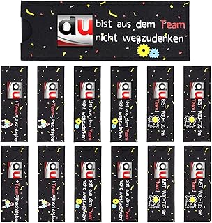 12 Stück Mitarbeiter Geschenk,Schokoriegel Hülle Kompatibel mit Duplo Schokolade,Kleine Geschenke für Kollegen, Mitarbeitermotivation, Dekorative Schwarze Verpackung