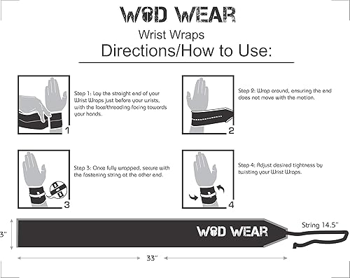 Miniatura 5 de WOD Wear Muñequeras para levantamiento de pesas entrenamiento de fuerza culturismo entrenamiento cruzado levantamiento de pesas olímpico soporte de