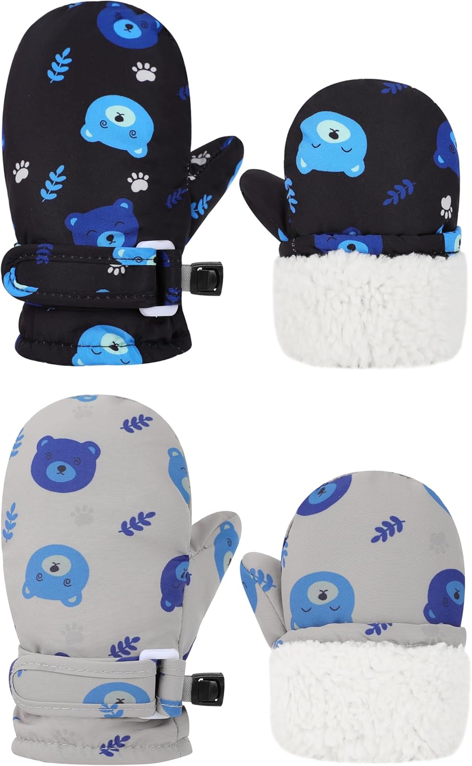 Toddler Gloves Baby Mittens Winter Warm Lined Fleece Gloves Waterproof Snow Baby Girls Mitten for Boys