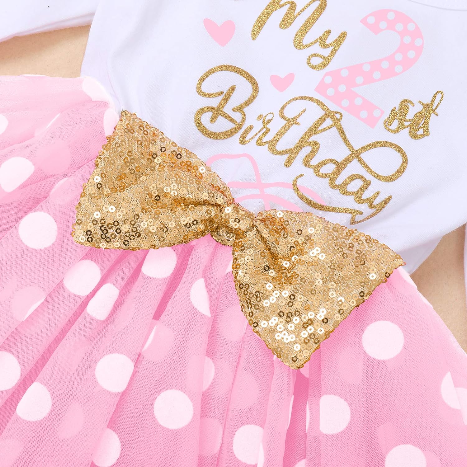 Baby Girl 1st 2nd 3rd Birthday Outfit Mouse Dress Polka Dots Tutu Skirt Cake Smash Long Sleeve Clothes for Photo Shoot - Image 4