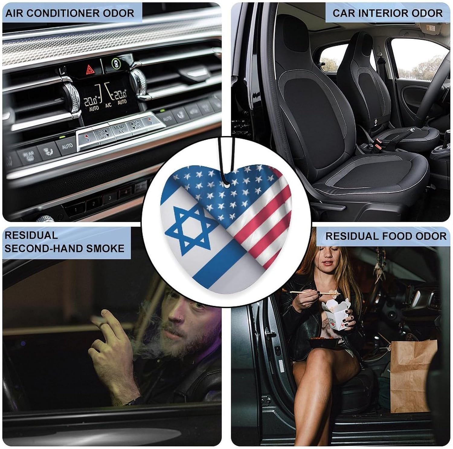 USA Friendship Nations Flag Car Air Freshener Cute Hanging Aromatherapy Tablets for Car Home Love form