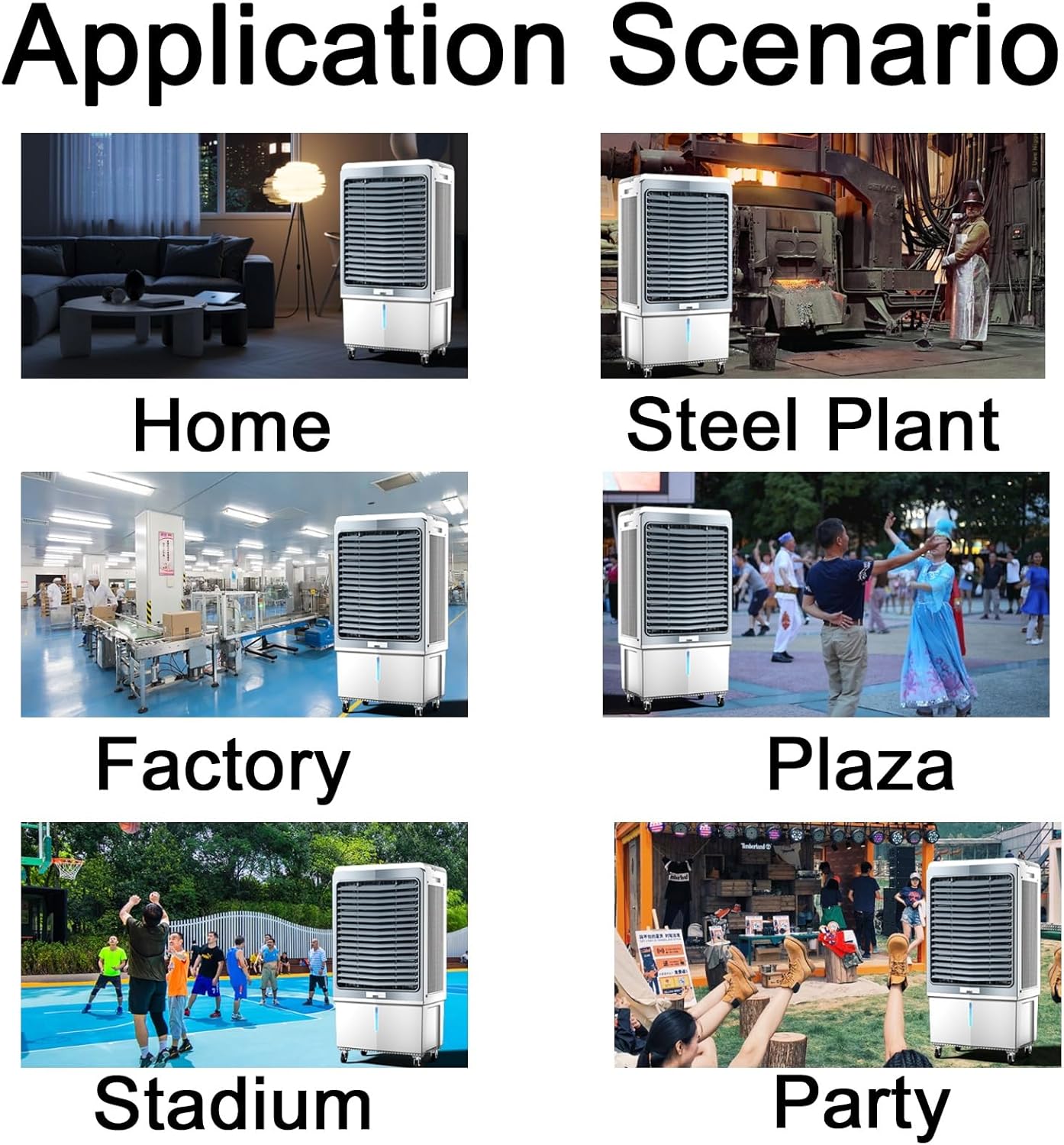 Swamp Cooler Evaporative Air Cooler - 80L Water Tank, 4 Ice Boxes, 120° Swing, 3 Speeds, Remote Control, 12H Timer, Energy Efficient 450W for Indoor/Outdoor Use