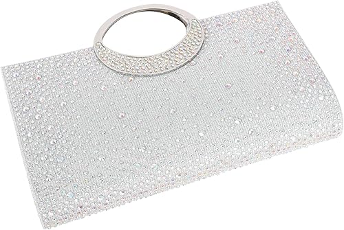 Miniatura 5 de Dexmay - Bolsa de noche brillante con asa de cristal para fiesta de boda elegante bolso de mano de diamantes de imitación de cristal