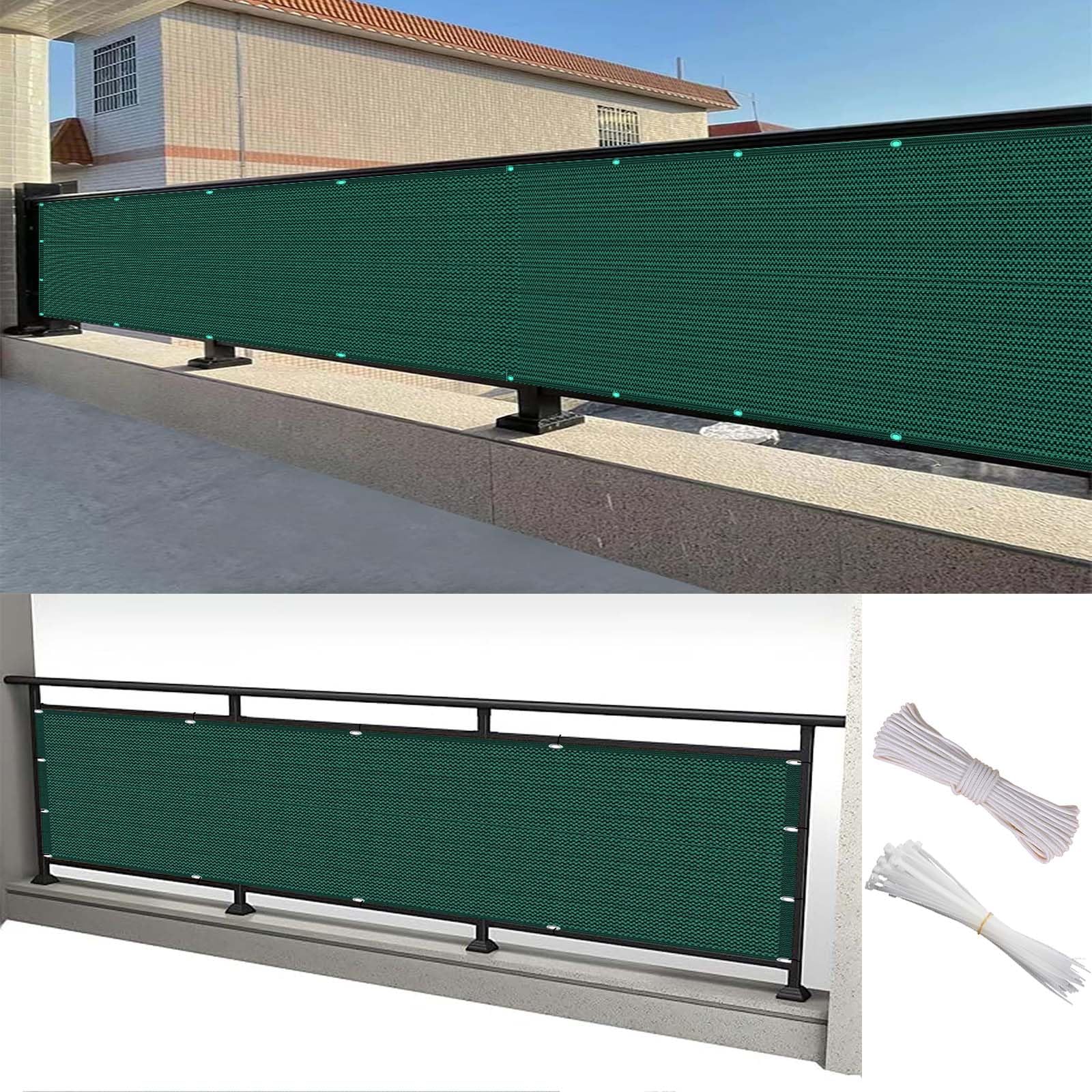 Balcon opaque avec toile verte pour créer un cocon extérieur