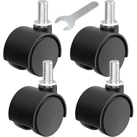 uxcell® Furniture Casters 2 Inch Nylon M10 x 15mm Threaded Stem Swivel Caster Wheels