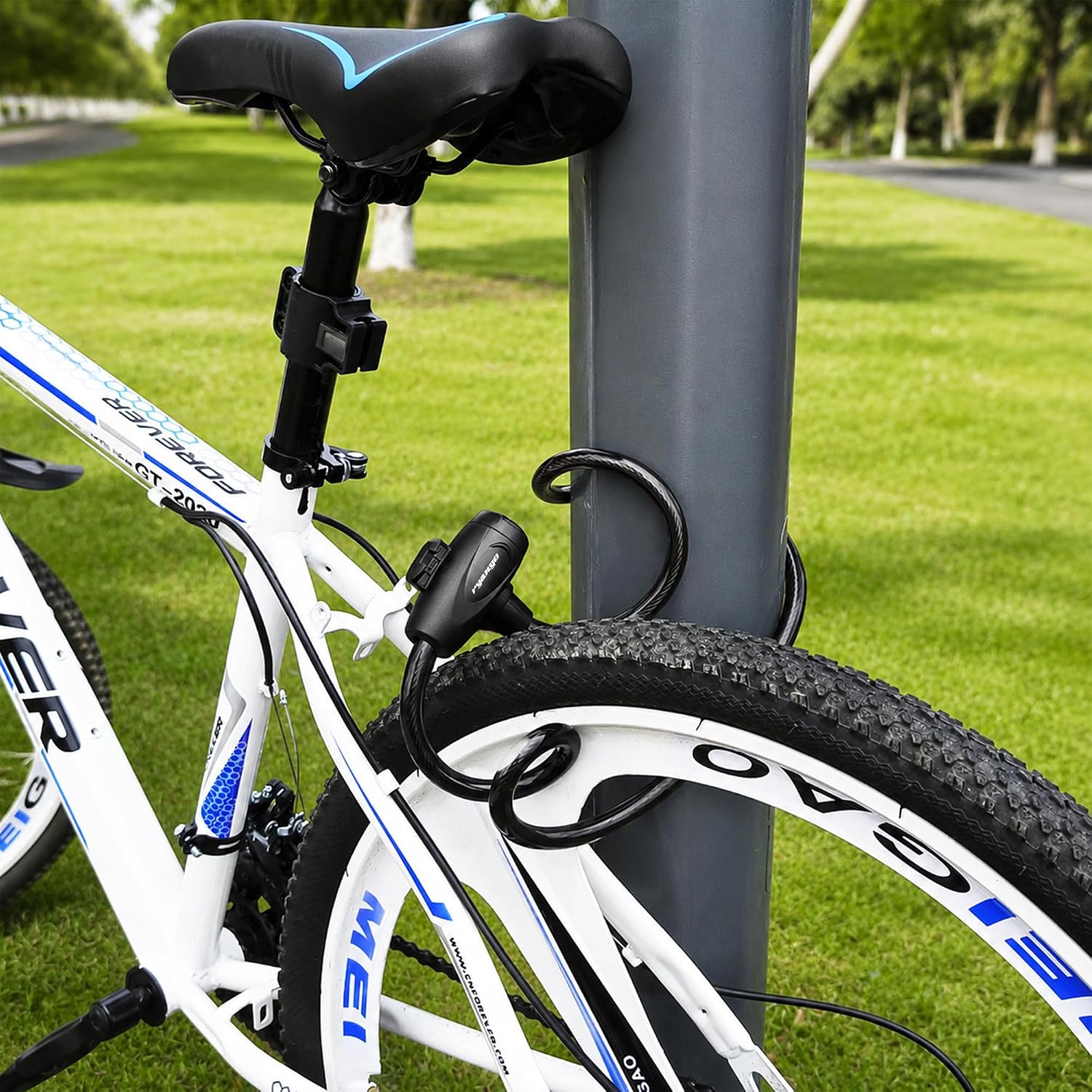 Bike Lock, Bike Locks Heavy Duty Anti Theft, Bicycle Lock Cable with Mounting Bracket and 2 Keys, Bicycle Locks for Road Bike Mountain Bike Scooters
