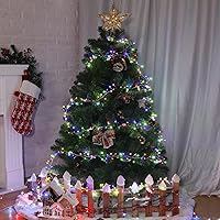 Vista 5 de Luces de hadas enchufables, 200 luces LED de luciérnaga tipo petardo de 10 pies con 8 modos, guirnalda de luces estrelladas en racimo de alambre