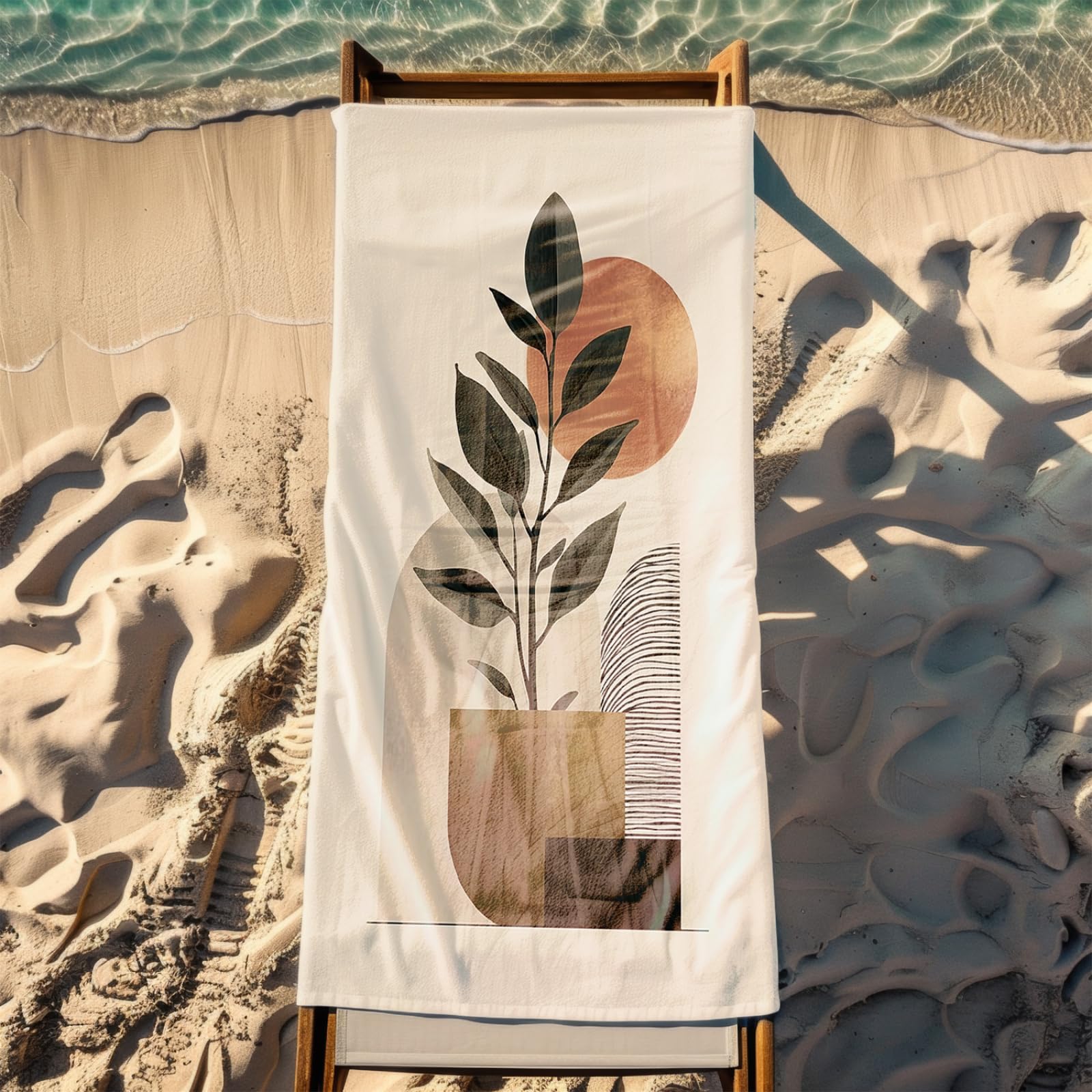 Générique Serviette de Plage XXL Modèle Vert Orange Profond | Grande Taille Serviette de Plage et Douche Avec Elastique Microfibre Absorbante et Légère Sport Séchage Rapide