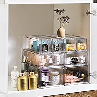 Vista 6 de Sorbus Small Clear Stackable Storage Drawers – 2-Pack Plastic Organizer Bins with Handles – Stackable Pull-Out Storage Drawers for Closet, Pantry