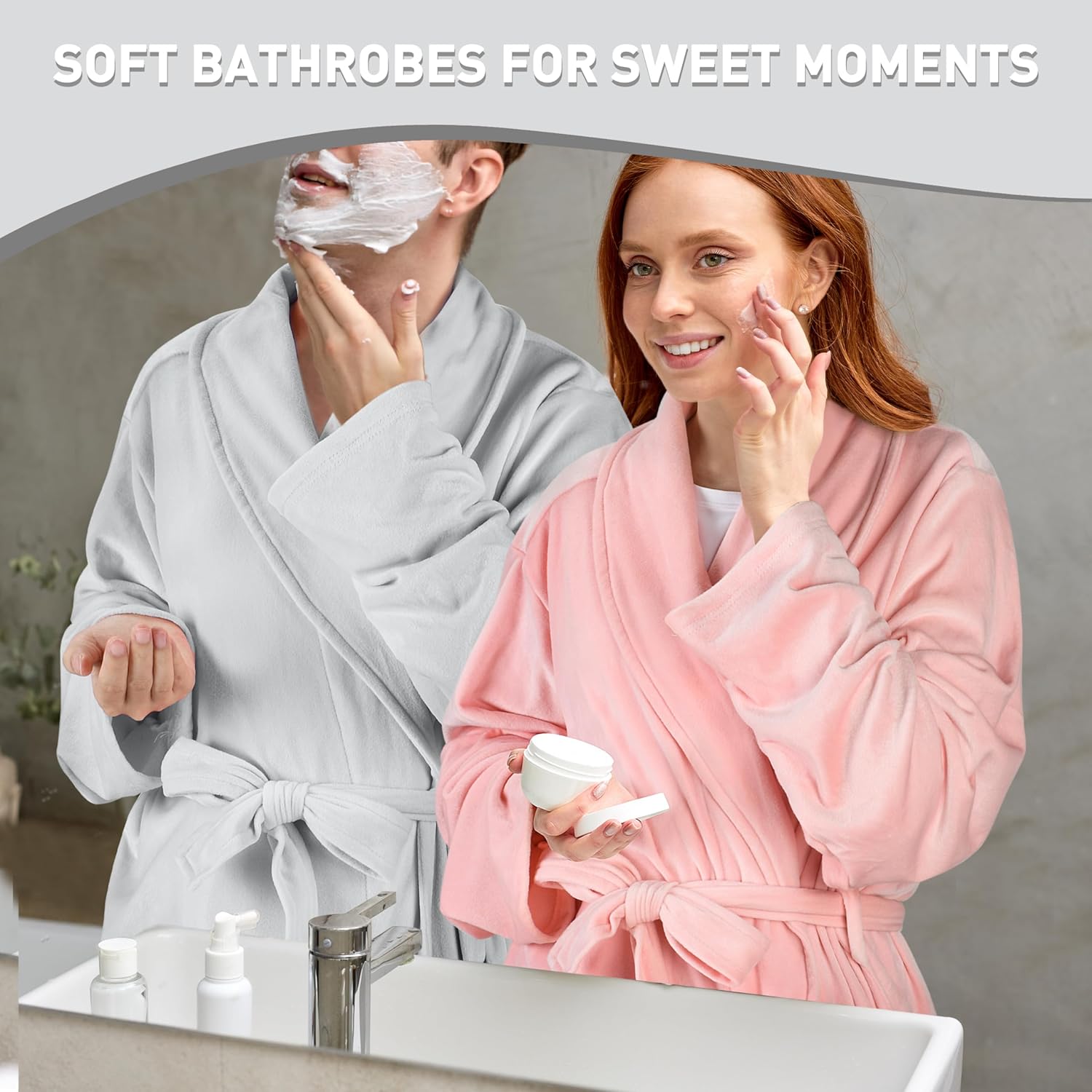 Catalonia Women's Long Bathrobe, Soft Fleece Robe, Comfy Sleepwear Nightgown - Image 4