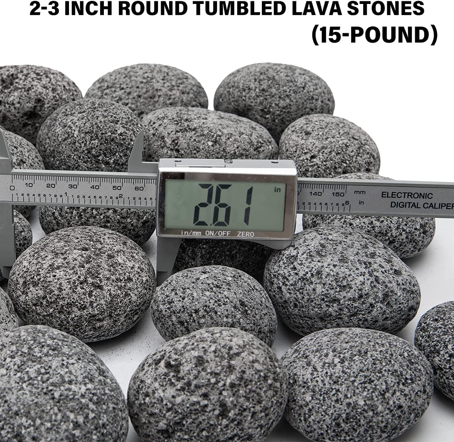 Black Lava Rock for Fire Pit,2"-3" Natural Lava Stones for Gas Fire Pit and Fireplace(15-Pound) - Image 3
