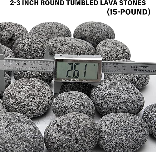 Miniatura 3 de Roca de lava negra para hoguera, piedras de lava natural de 2 a 3 pulgadas para hoguera de gas y chimenea (15 libras)