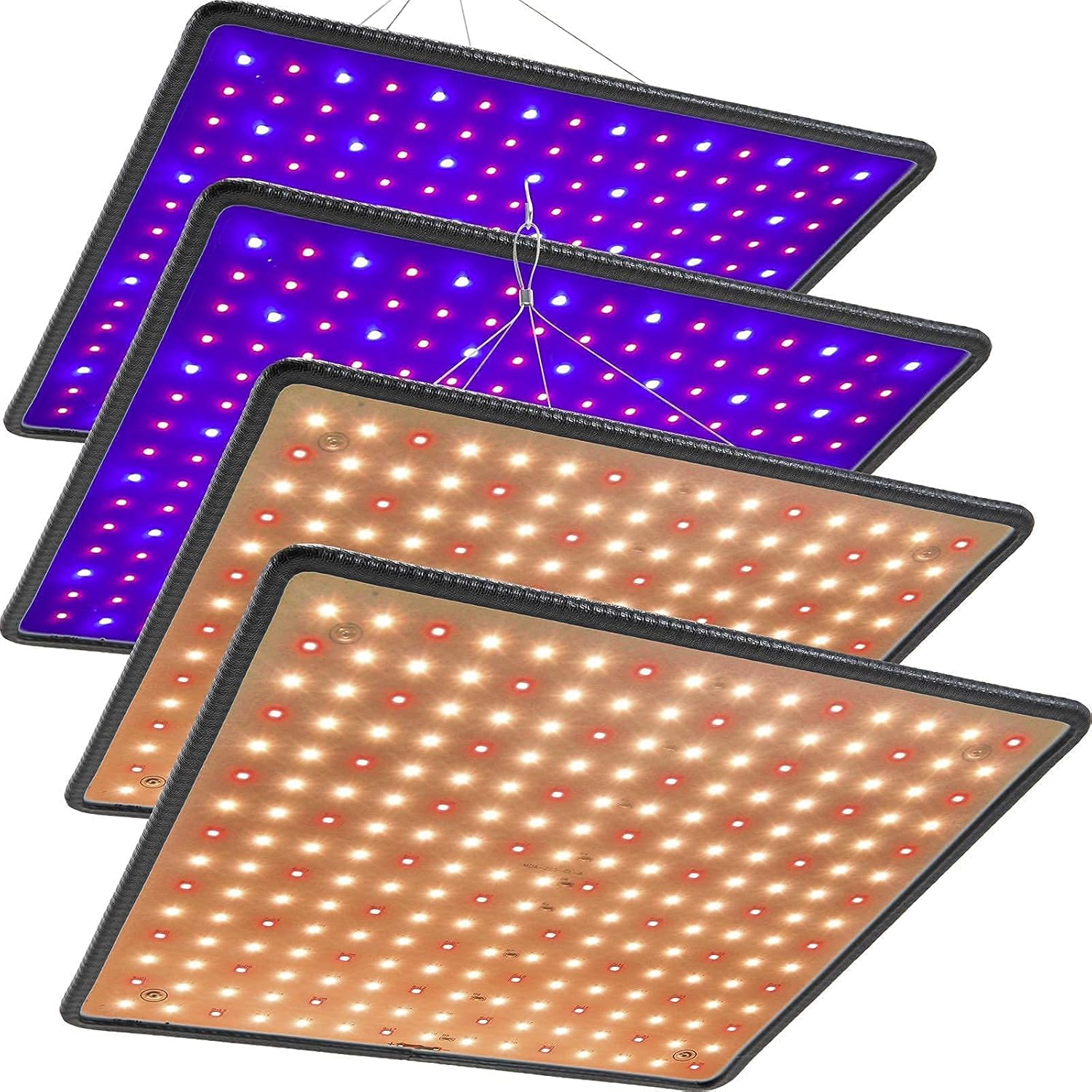 SEAMETAL 2 Pack LED Grow Lights Red Blue Spectrum and 2