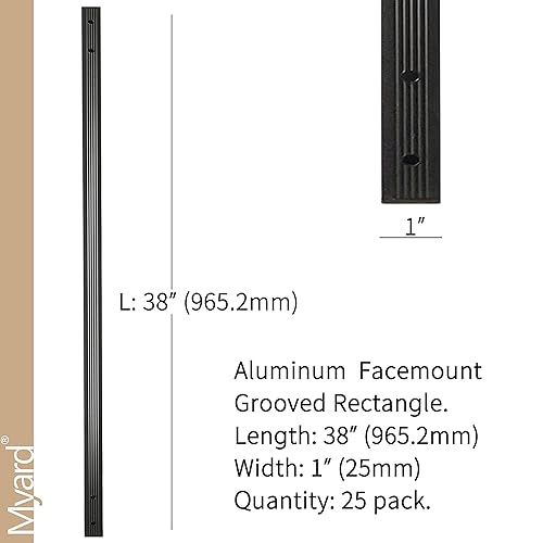 Miniatura 96 de Myard - Balaustres de aluminio para barandillas de terraza, porche, cerca Arco Facemount 32