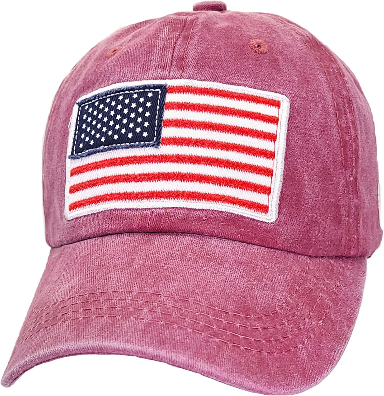 American Flag Hat, Men's Retro Embroidery Flag Baseball Cap USA Adjustable Patriotic Hat