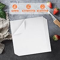 Vista 3 de Hojas de papel encerado blanco de 12 x 12 pulgadas, 100 forros para cestas de alimentos para sándwiches, hamburguesas, forros a prueba de grasa
