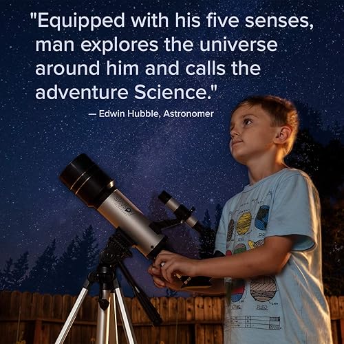 Miniatura 3 de SkySpy Telescopio - Telescopio refractor para principiantes de 2.756 in con alcance buscador y trípode - Vidrio portátil con 3 oculares de aumento -