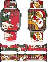 Vista 101 de Christmas Gift Compatible with Christmas Apple Watch Bands for Women 49mm 46mm 45mm 44mm 42mm, Soft Silicone Santa Claus for Apple Watch Ultra 3