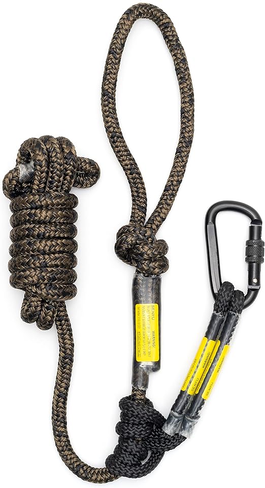 SENFU Hunting Safety Linemans Rope 10ft with Prusik Knot and Single