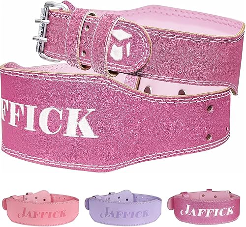 Jaffick Cinturón de levantamiento de pesas para mujer, cinturones de cuero para gimnasio, cintura baja, soporte de espalda para mujeres y hombres,