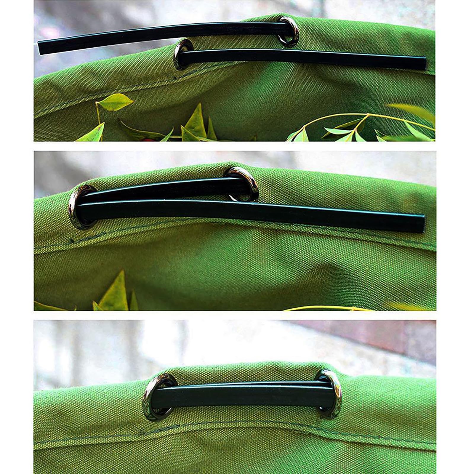 Sacchi da Giardino per Detriti, Sacchi per Prato, Sacchi per Foglie, 1 Pz/2 Pz/3 Pz/4 Pz - Riutilizzabili, 54×45 Cm, Manico in Gomma Resistente, per Foglie, Detriti,3PCS,Green