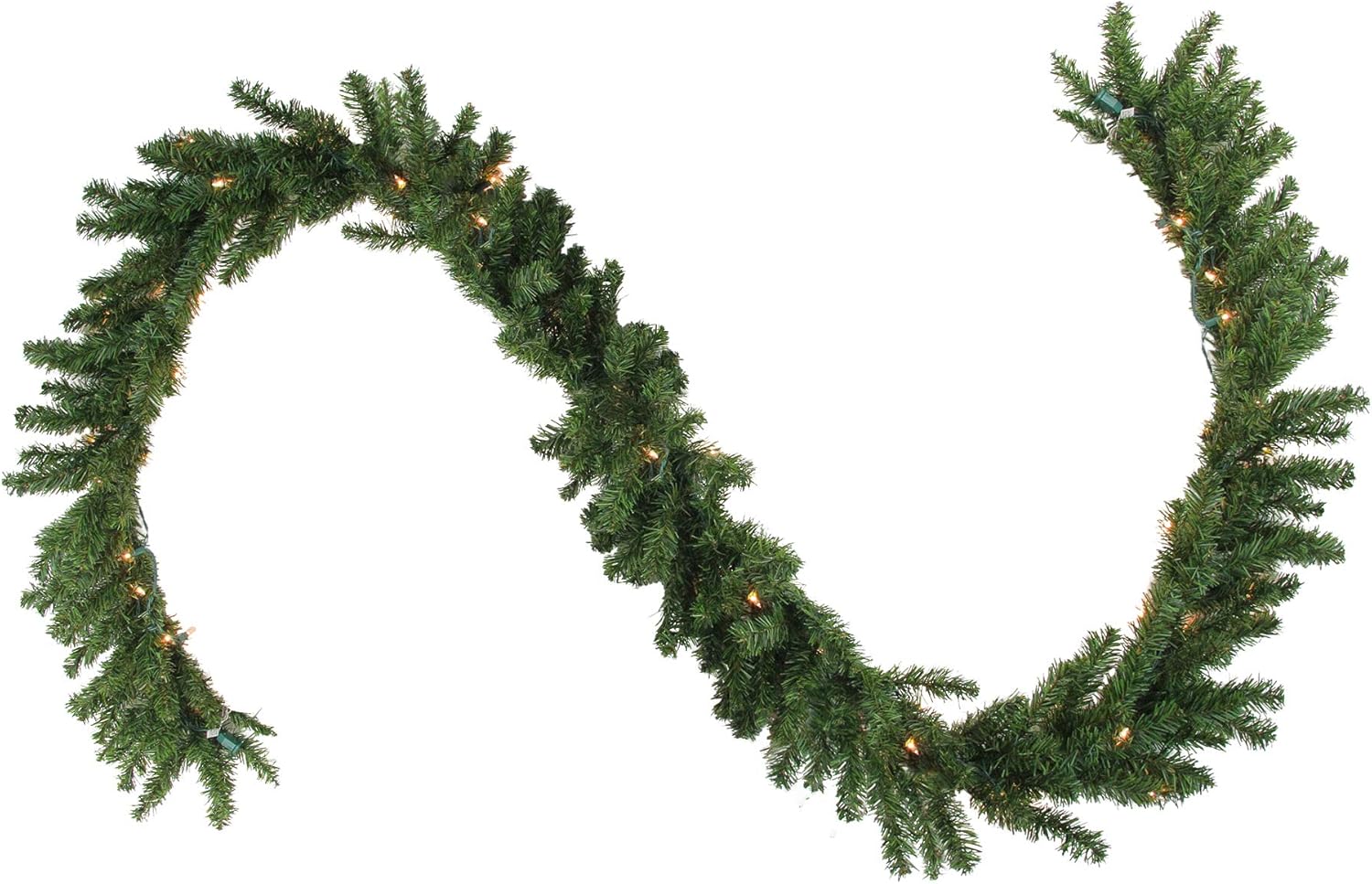 Pre-Lit Canadian Pine Artificial Christmas Garland - 9' x 14" - Clear Lights