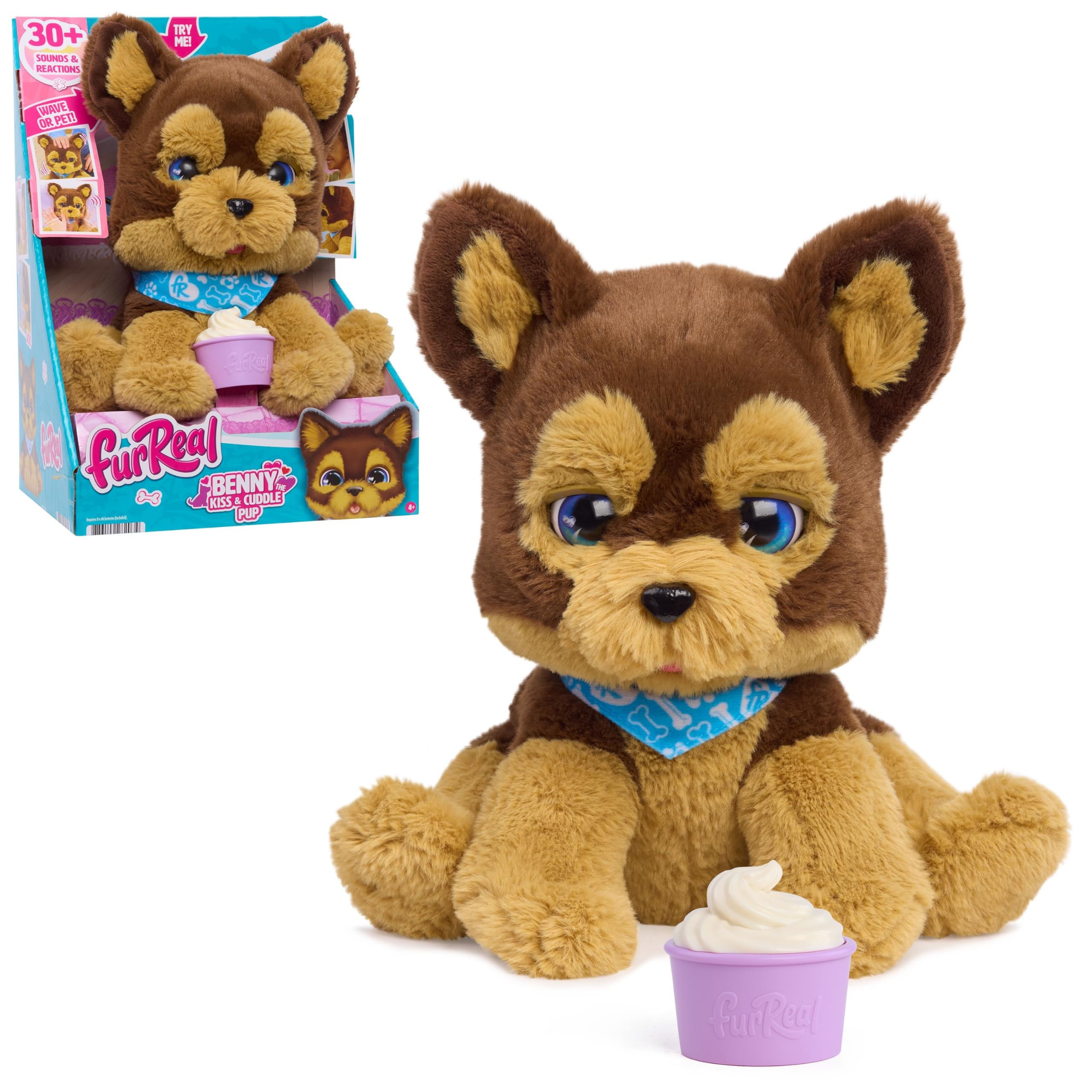 FurReal Benny the Kiss and Cuddle Pup Interactive Plush Puppy