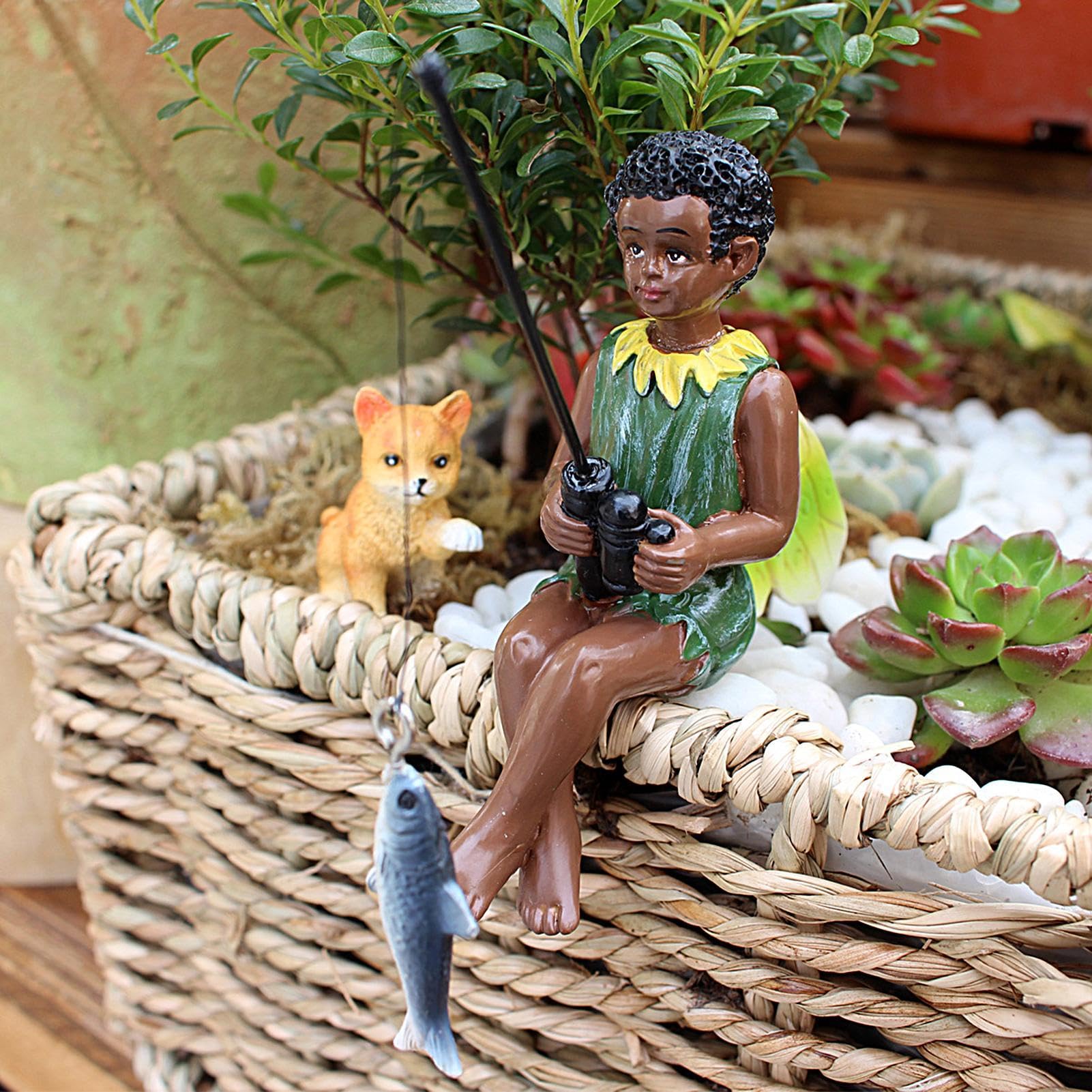 Tabatière Asiatique Décorative En Résine - Personnages Dans Un Jardin