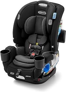 Graco 4Ever DLX Slim 4-in-1 Infant to Toddler Car Seat, Rear Facing, Forward Facing, to High Back Booster & Backless Booster, Slim Car Seat Saves Space & Grows with Child, Thompson