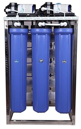 Hydroshell 50 LPH commercial RO + UV water purifier Plant 50 Litre Per Hour Blue Stainless steel Full Automatic with TDS Adjuster