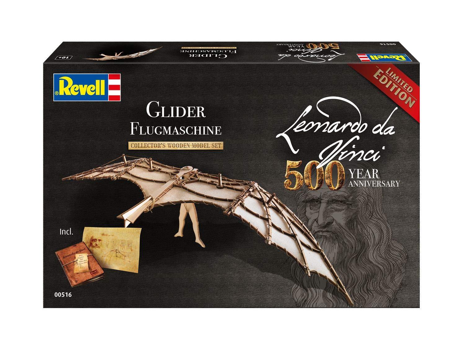 Revell GmbH Revell 00516 1:8 Glider (Leonardo da Vinci 500th Anniversary) Kit de Modelo de Madera