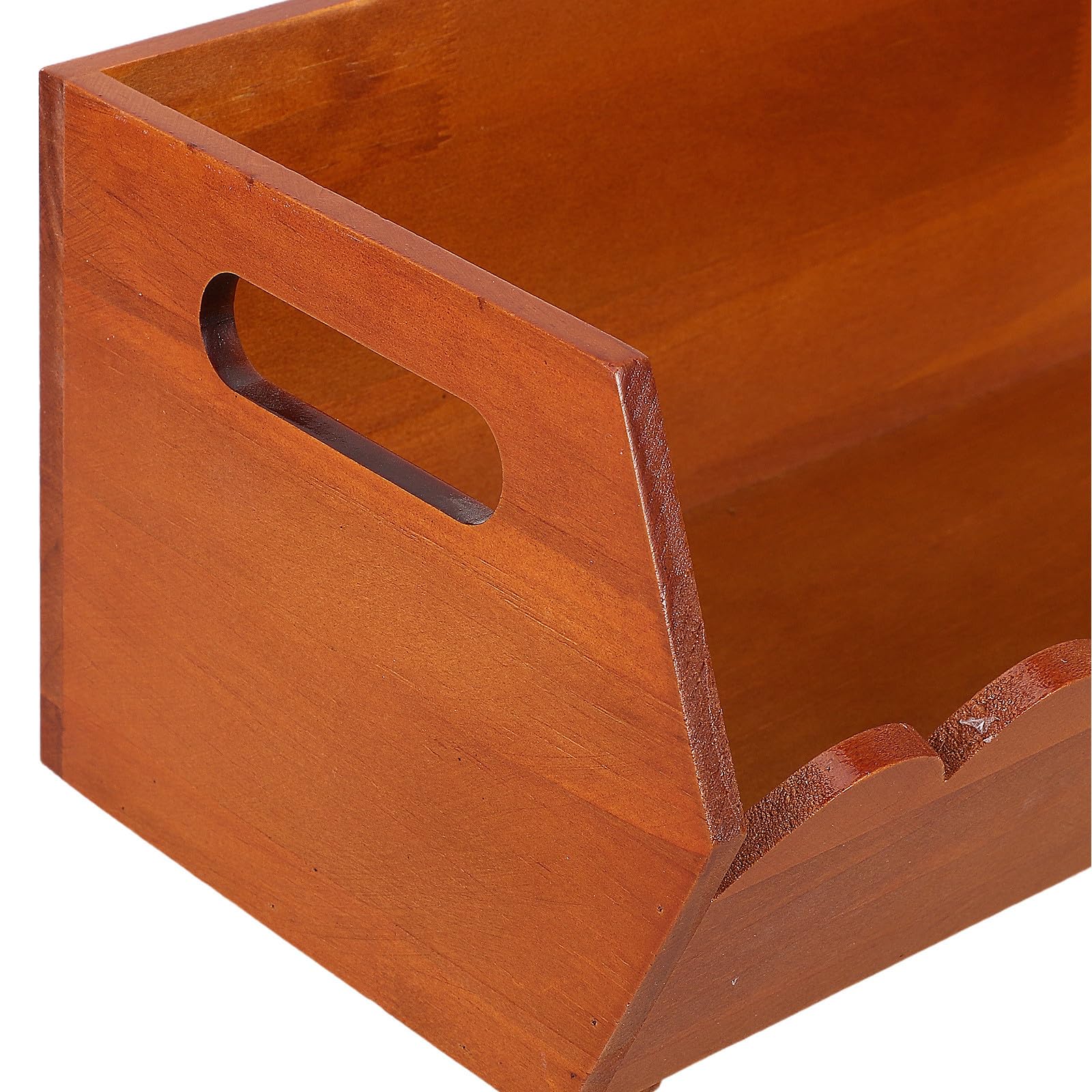 Luxshiny Cesta y Diseño Ondulado de Almacenamiento con Asas de Madera Resistente y Funcional para Organizar el Hogar