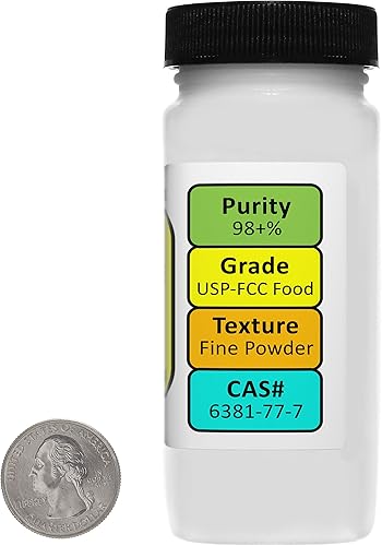 Miniatura 8 de Eritorbato de sodio C6H7NaO6 98+% USP-FCC Polvo de grado alimenticio 8 onzas en una botella