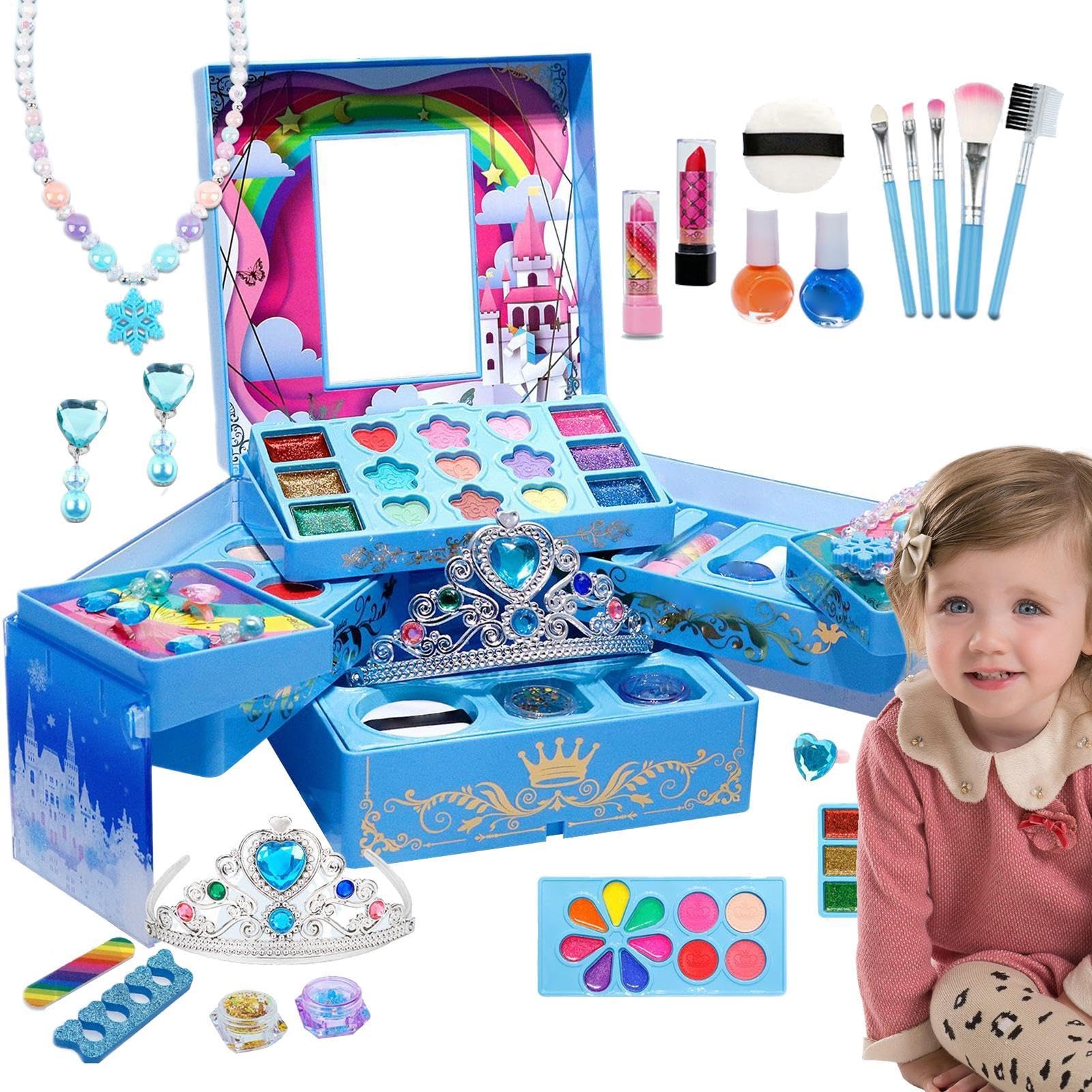 Cosméticos De Juguete Para Niñas Set De Maquillaje y Belleza Lavable Juego