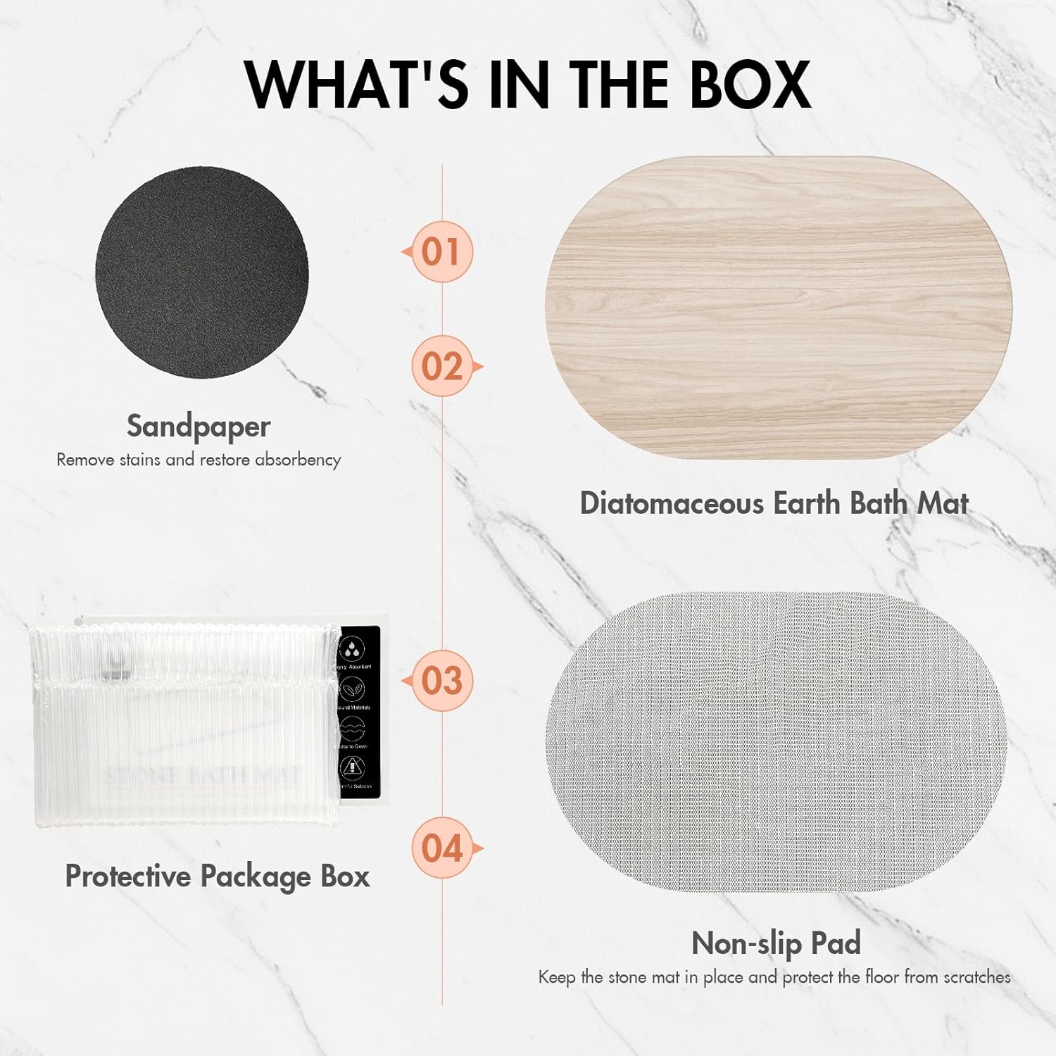 Stone Bath Mat for Bathroom|Diatomaceous Earth Bath Mat|Quick Dry Water Absorbing Bath Stone Mat Large|Non-Slip Bathroom Shower Rug|Easy to Clean (24×16'', Wood Grain, Oval) - Image 7