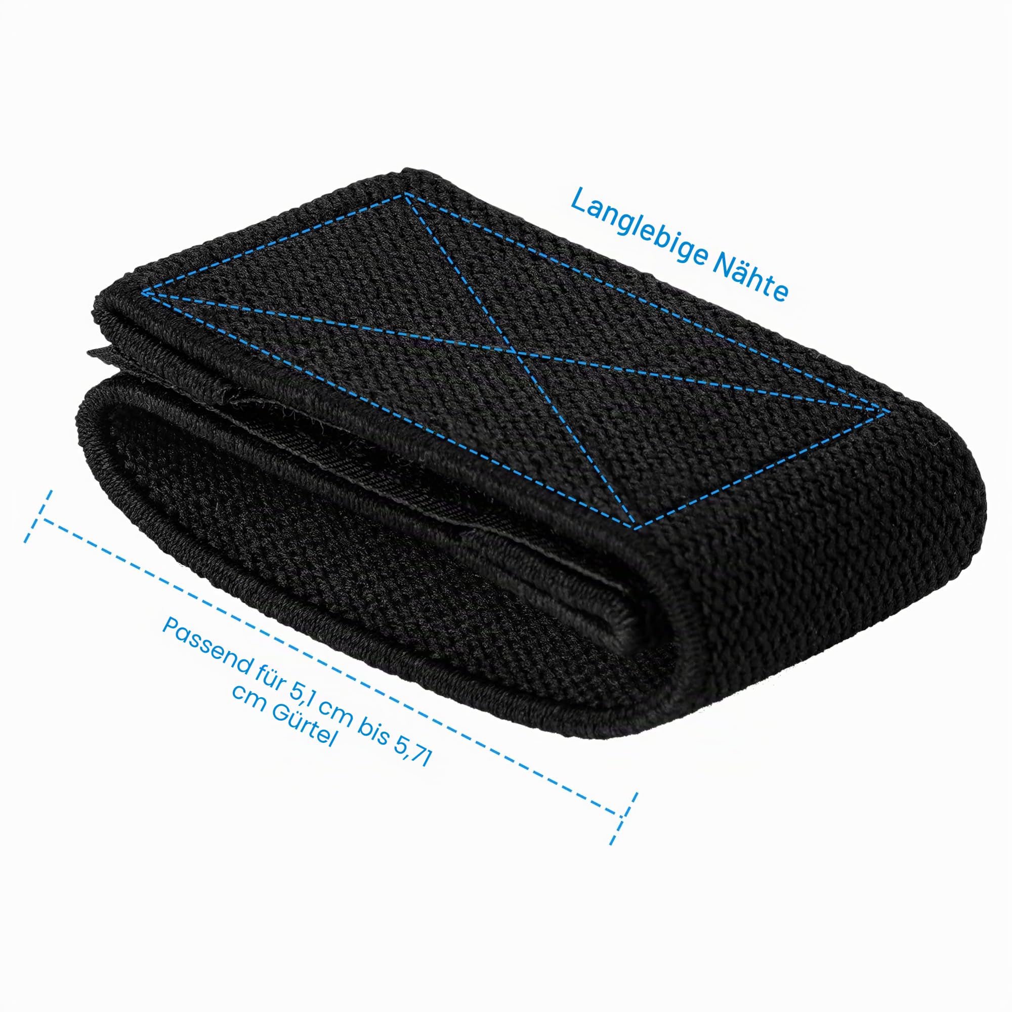 Wisdompro Elastische Klettverschluss Gürtelschlaufe 4 Stück, Belt Keeper für 5-5,7 cm Breite Gürtel, Gürtelschlaufen für Polizei/militär/taktischer Gürtel(Schwarz)