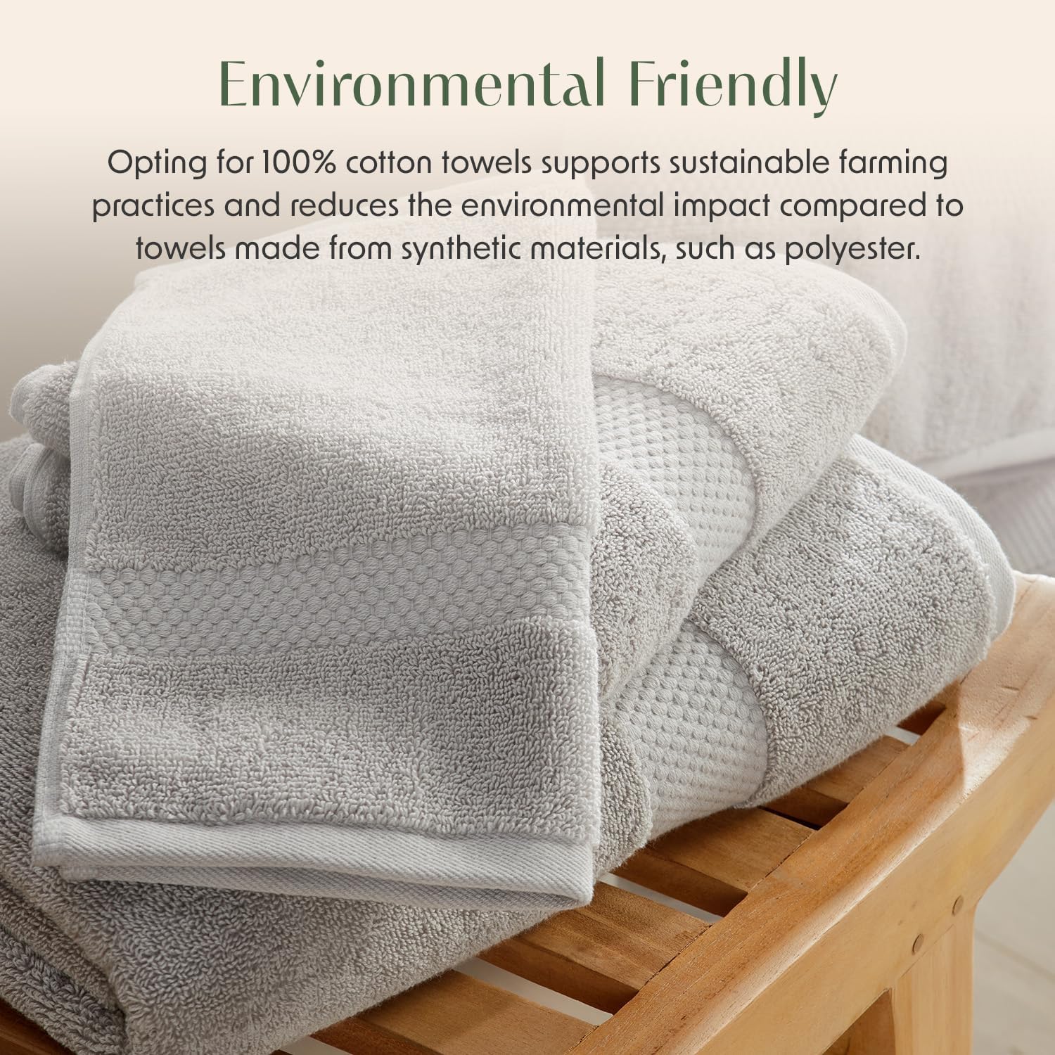 Springtree Home Grey Bath Towels Set of 4 | Classic Hotel Bath Towels | 100% Combed Cotton | Absorbent Quick-Dry Gray Towels for Bathroom | Oeko-TEX® Standard 100 Cotton | Cynewski Collection - Grey - Image 8