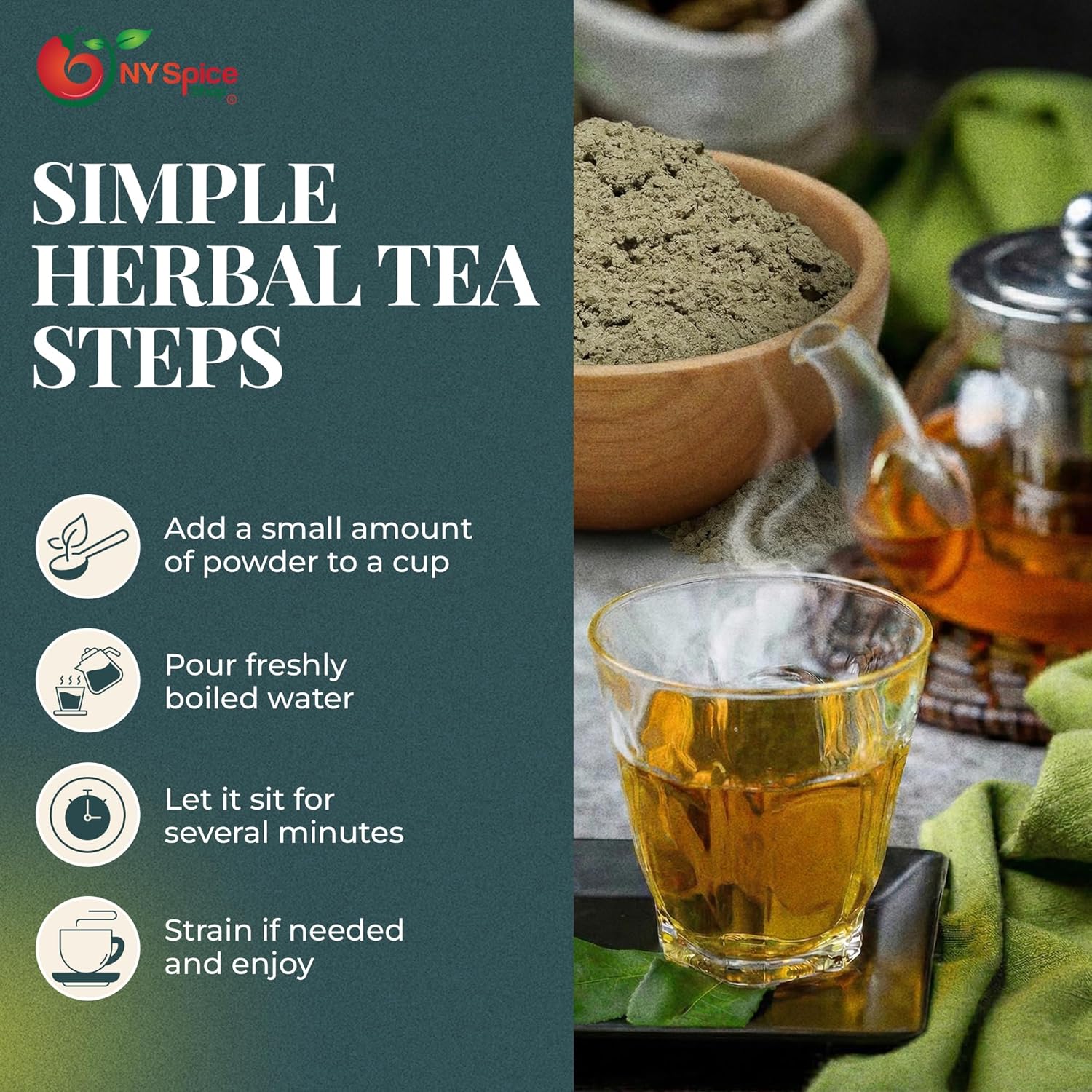 NY Spice Shop Mugwort Dried Herb Powder - Natural Artemisia Vulgaris - Ground Herbal Leaves for Adding Natural Flavor in Soups, Teas, Smoothies and Cooking - 1 Pound