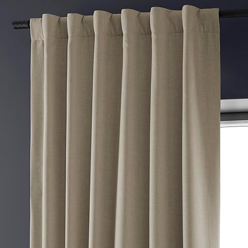 Miniatura 9 de HPD HALF PRICE DRAPES FLCH-FMBO20123-108, cortinas opacas sólidas con aislamiento térmico para dormitorio, cortina de lino (1 panel), 50 x 108,