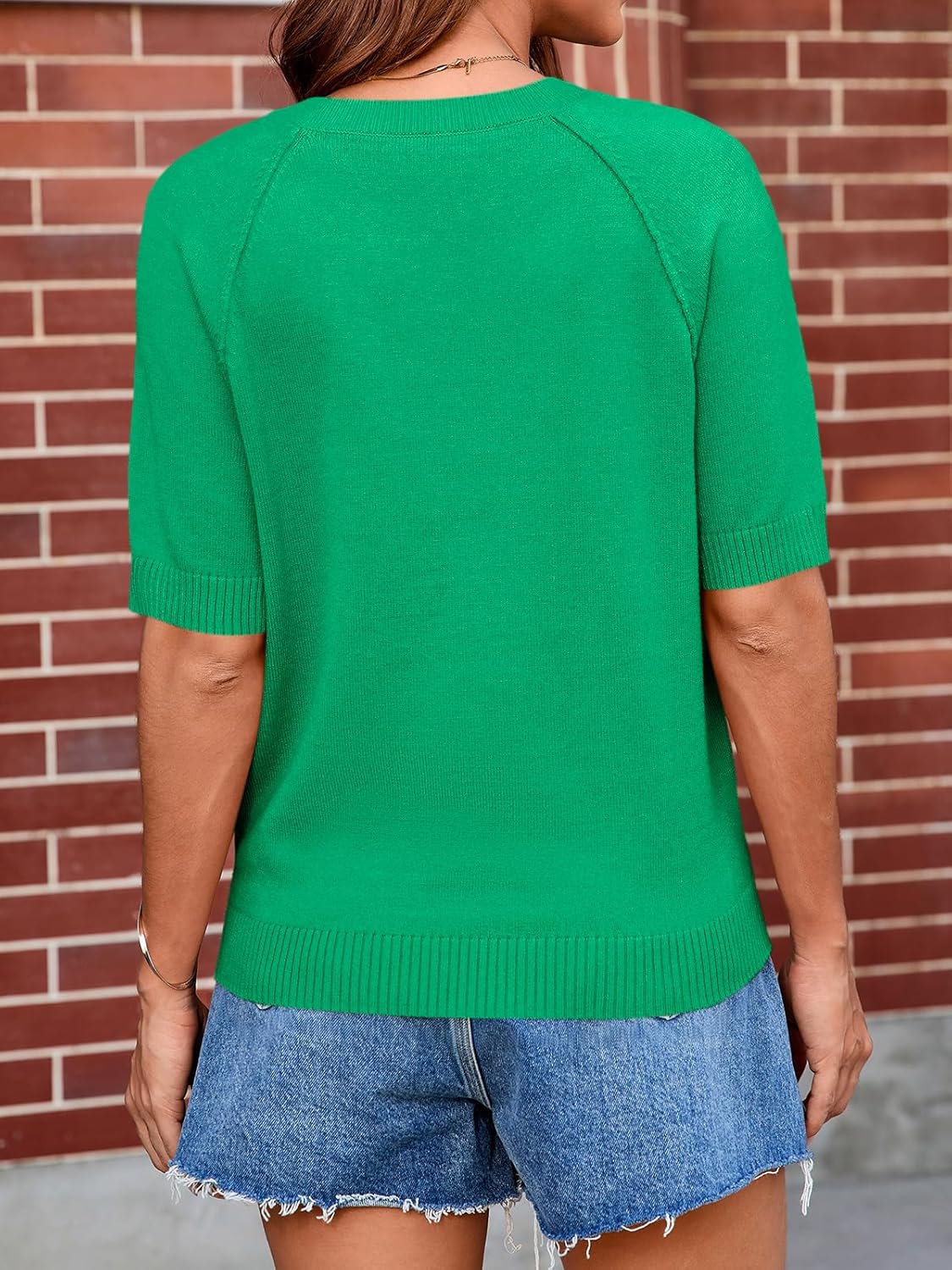 Cicy Bell Womens Short Sleeve Sweaters Crewneck Knit Tops Casual Loose Fit Dressy Pullovers Shirts - Image 4