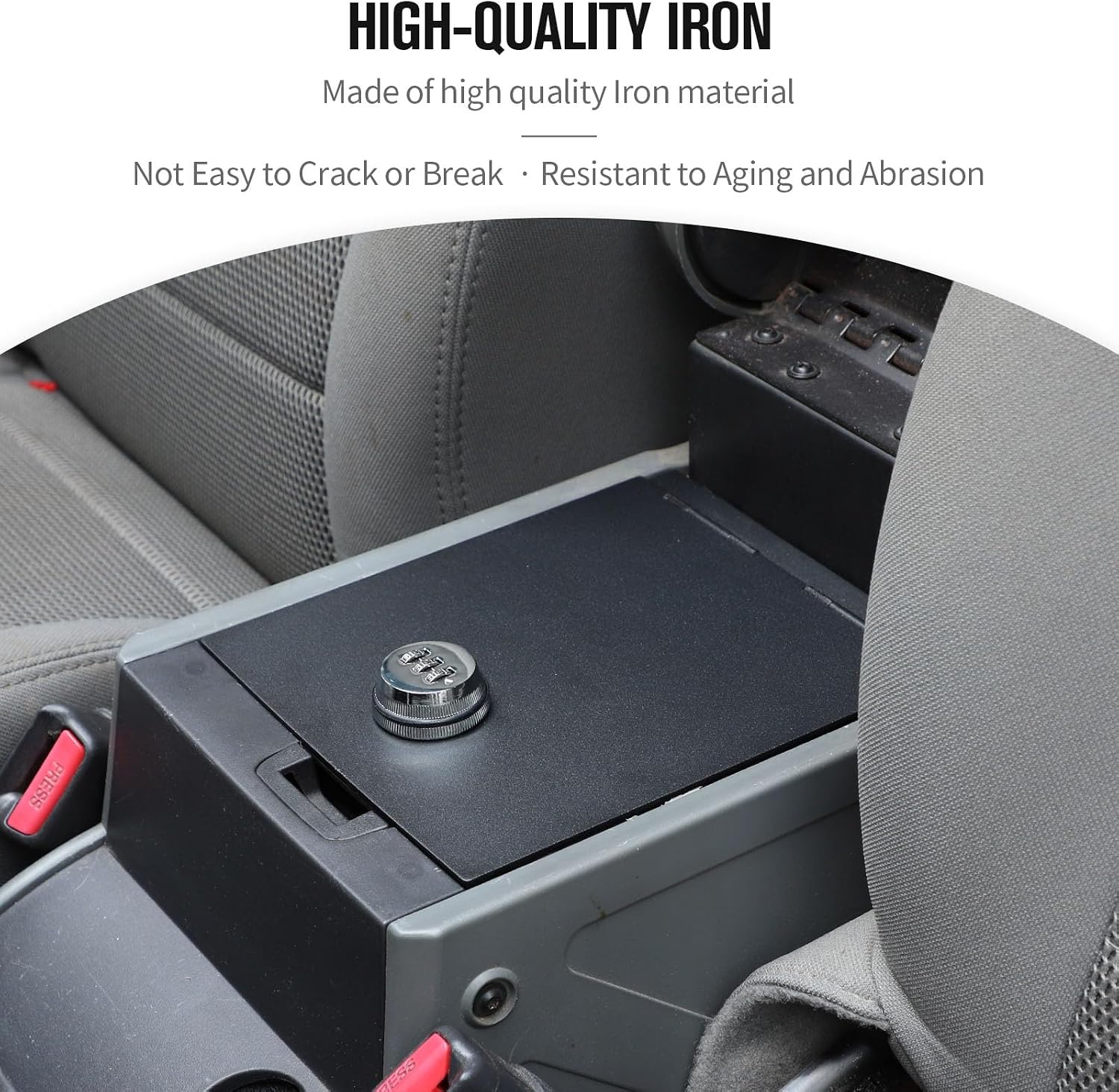 JeCar Armrest Combination Lock Protector Center Console Safe Storage Box Compatible with Jeep Wrangler JK JKU 2007-2010
