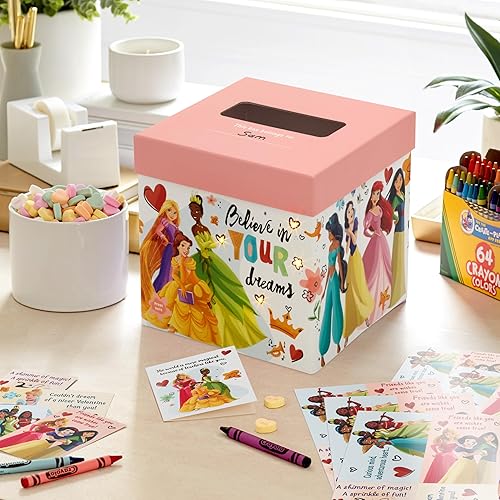 Miniatura 2 de Hallmark Disney Princess - Tarjetas de San Valentín para niños, intercambio de aula escolar y buzón con luz y sonido