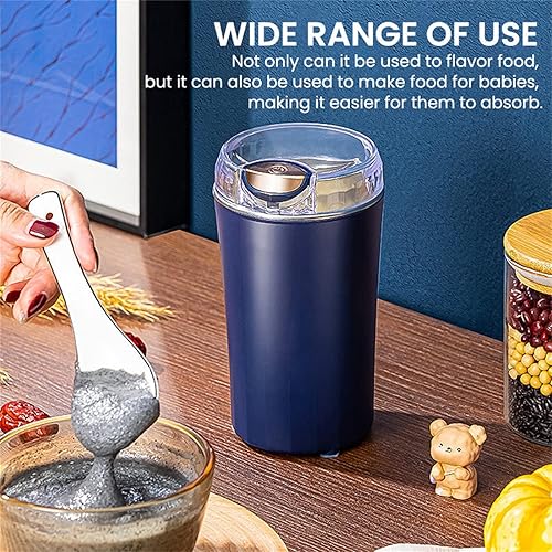 Miniatura 4 de Molinillo de café de 200 W, molinillo de café eléctrico, molinillo de especias eléctrico, molinillo de grano de café con un solo toque para hierbas,