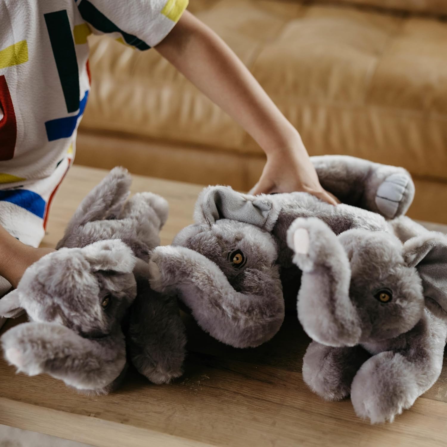 The Petting Zoo African Elephant Stuffed Animal Plushie, Gifts for Kids, Earth Keeperz Wildlife Animals, Zoologee Grey African Elephant Plush Toy, 10 inches - Image 2