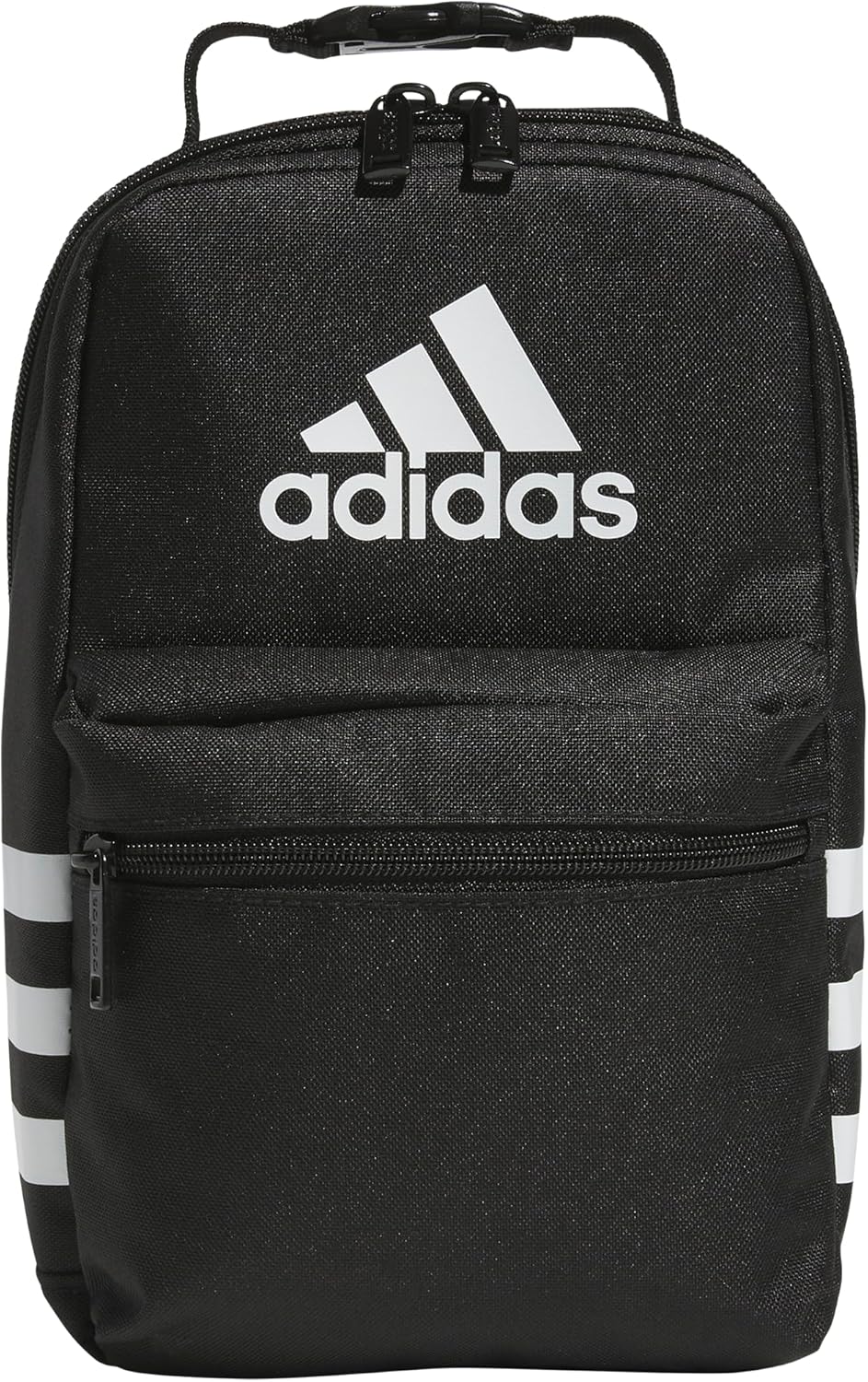 adidas Santiago Lunch Bag Cooler for Women and Men, Insulated Food Container Box with Mesh Pocket, Black/White, One Size - Image 4