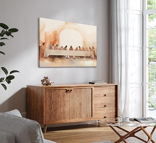 Miniatura 5 de Lienzo decorativo de la última cena para pared, historia bíblica, Jesús cristiano y doce apóstoles, pintura para decoración de pared, póster